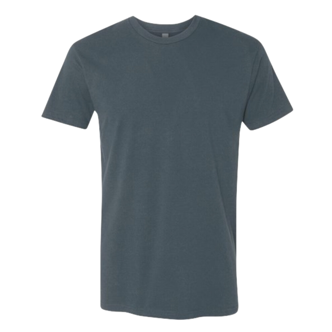 Short Sleeve Cotton Crew Neck Blank Tee - Indigo