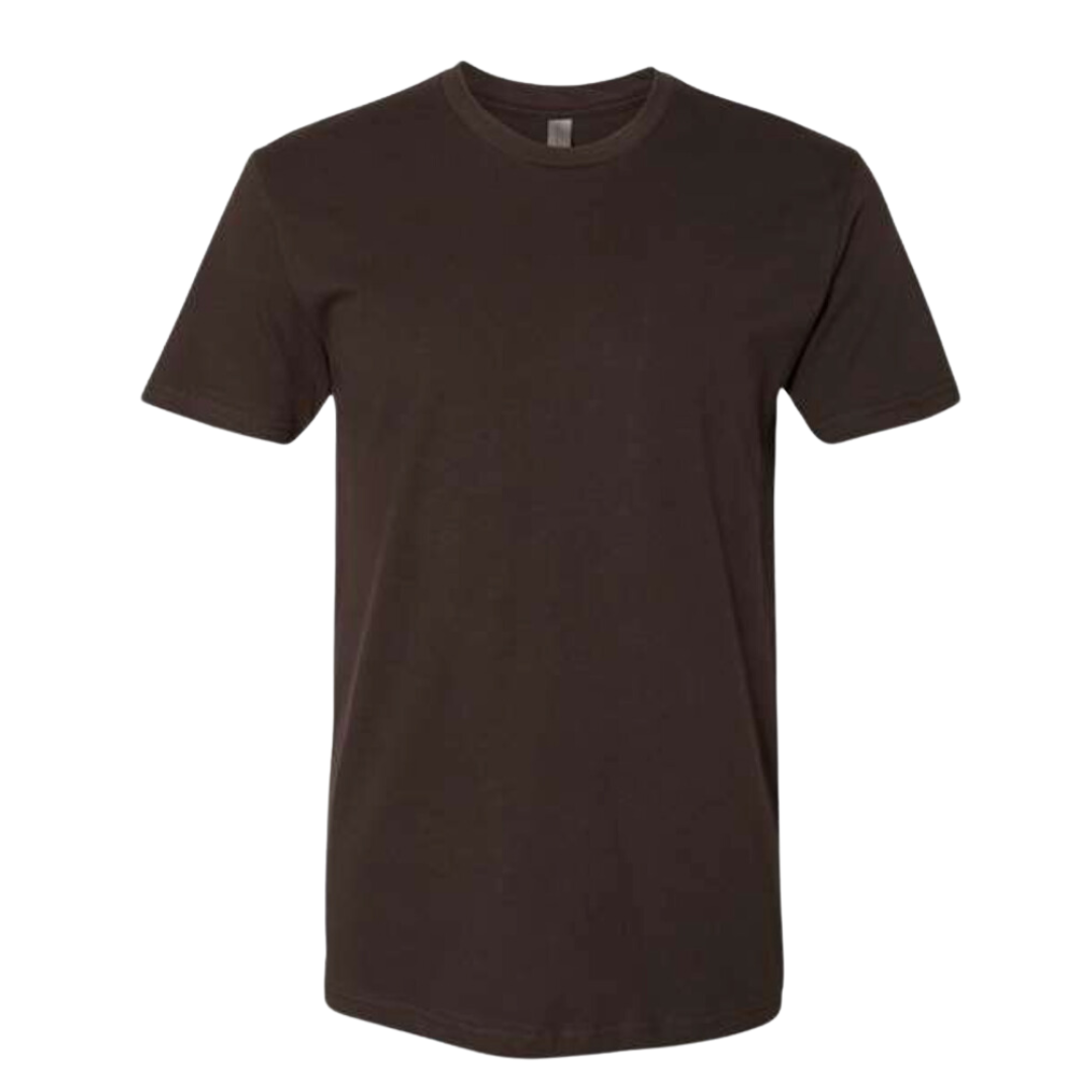 Short Sleeve Cotton Crew Neck Blank Tee - Chocolate Brown