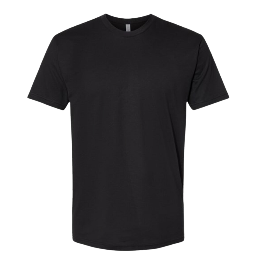 Short Sleeve Cotton Crew Neck Blank Tee - Black