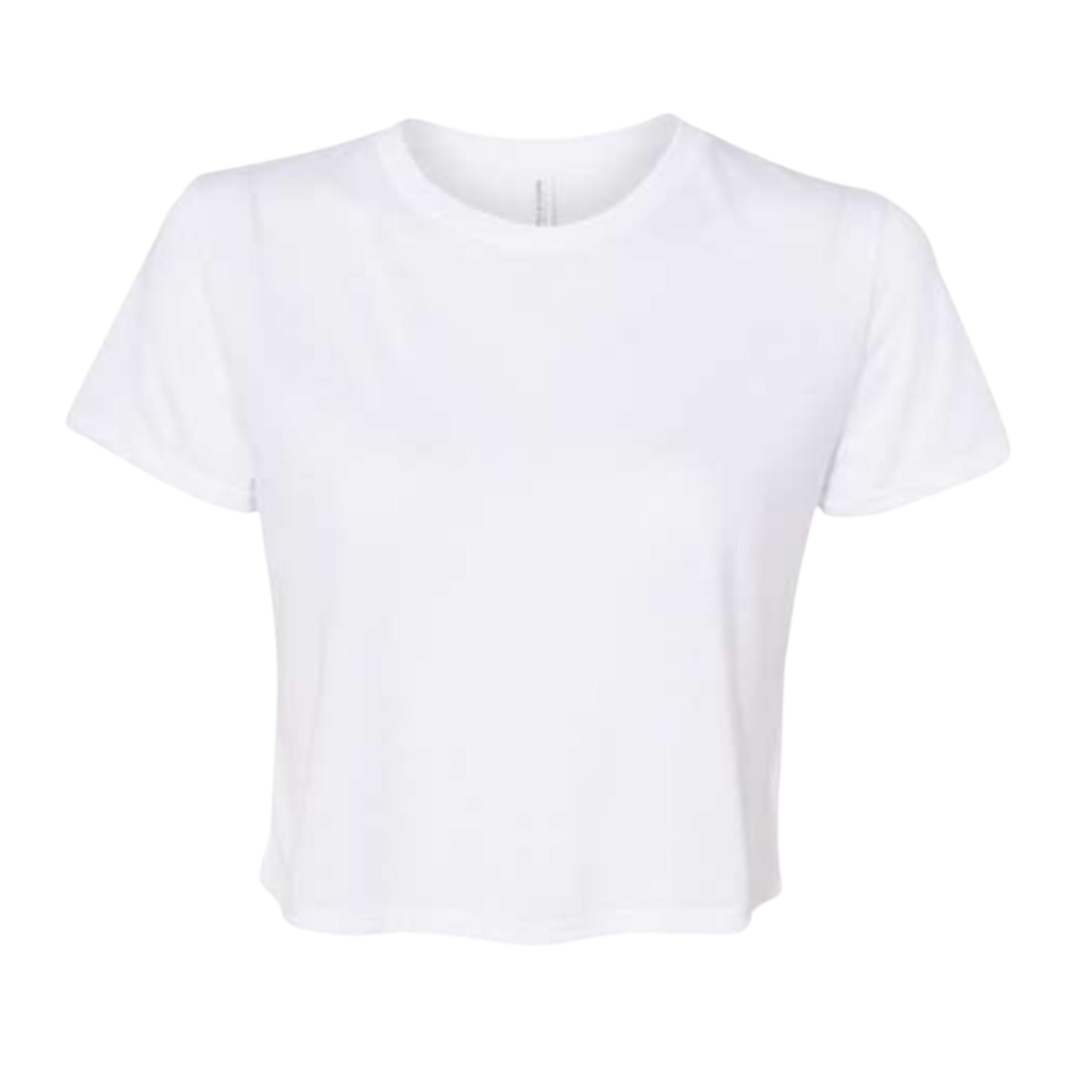 Women’s Flowy Crop Blank Tee - White