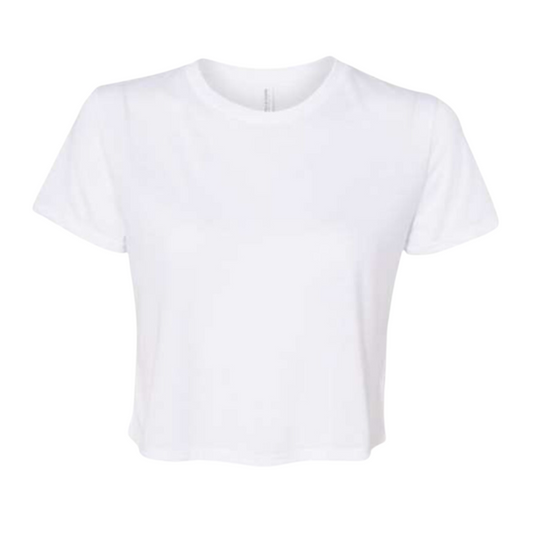 Women’s Flowy Crop Blank Tee - White