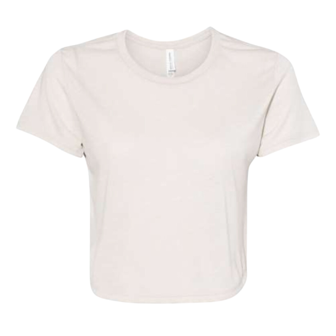 Women’s Flowy Crop Blank Tee - Tan